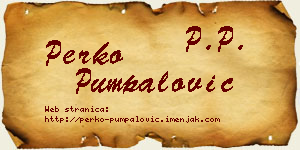 Perko Pumpalović vizit kartica